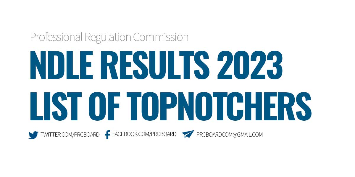 NDLE Results Topnotchers 2023