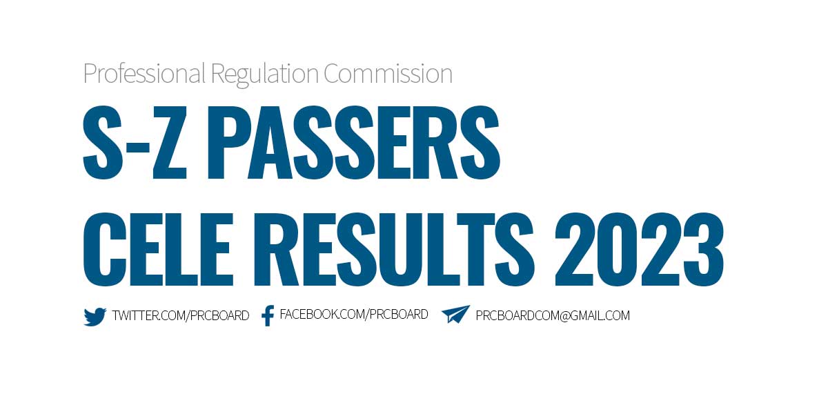 S-Z Passers CELE Results November 2023 PRCBoard