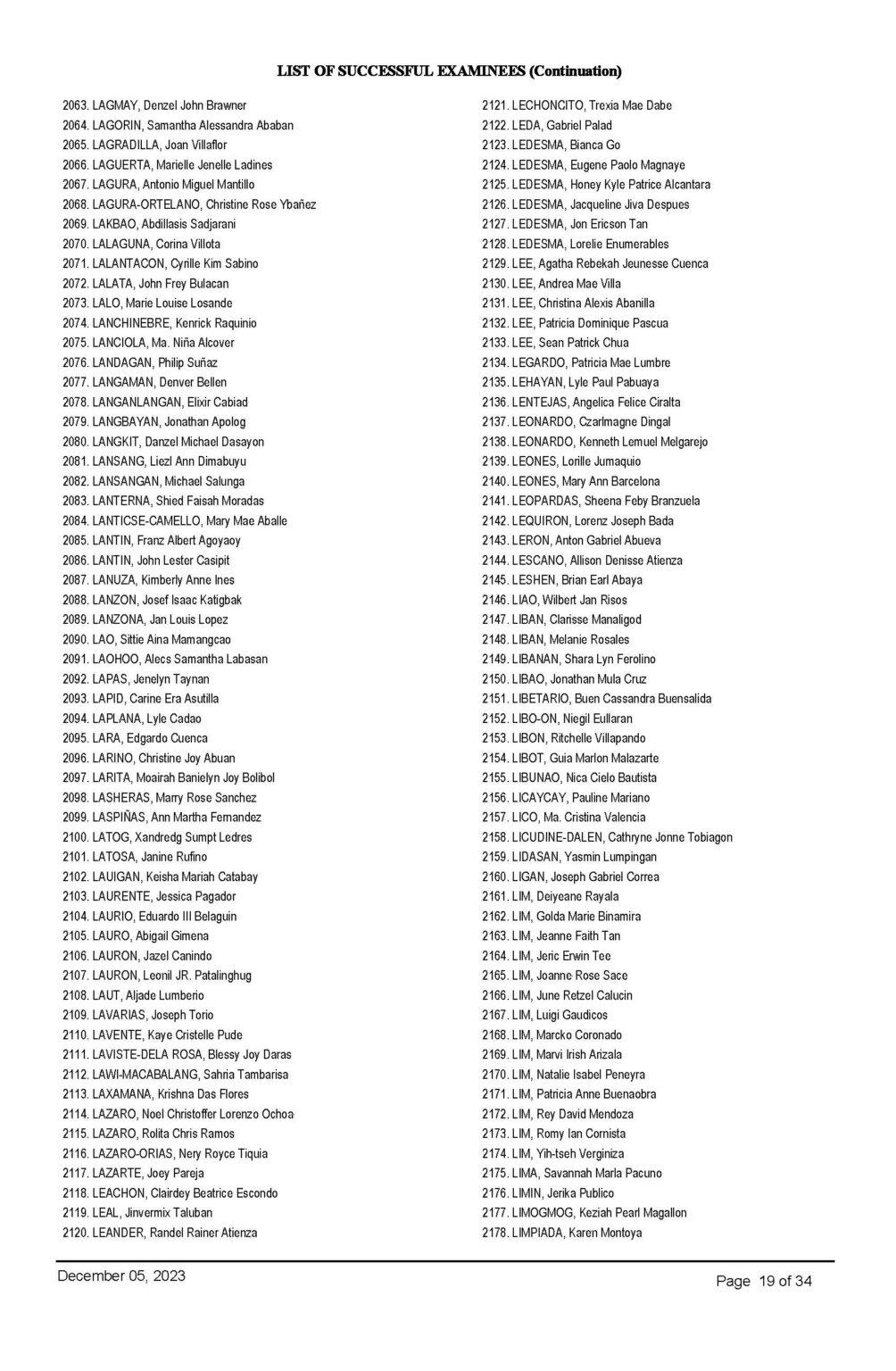 Bar Exam Results 2023 List of Passers and Topnotchers