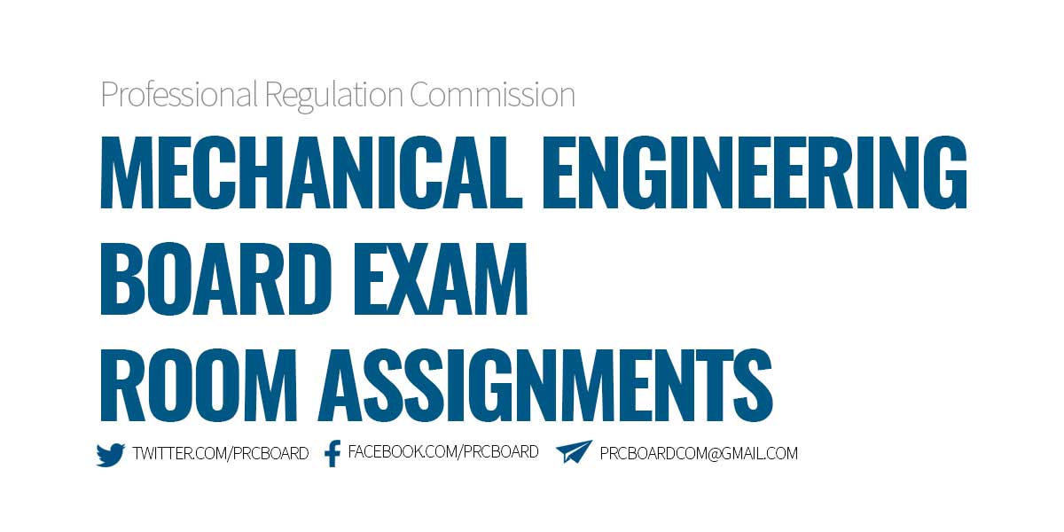 Mechanical Engineering Licensure Exam Room Assignments February 2024