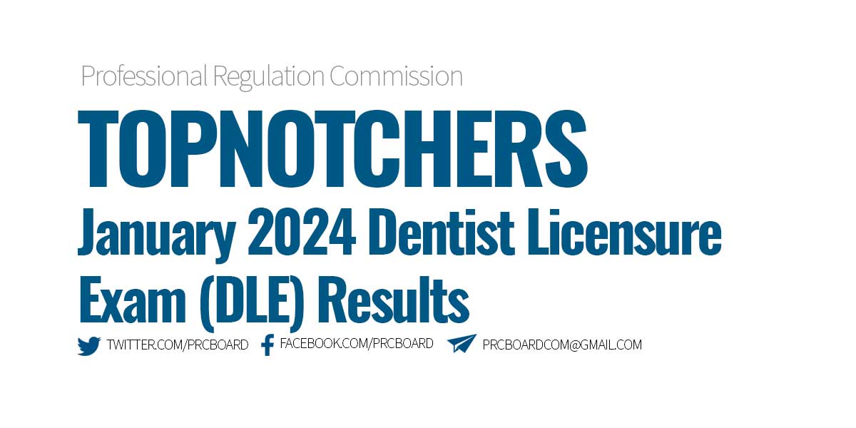 TOP 10 November 2023 and January 2024 Dentist Board Exam Results