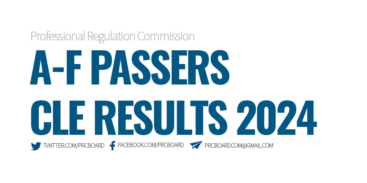 A-F Passers CLE Results February 2024