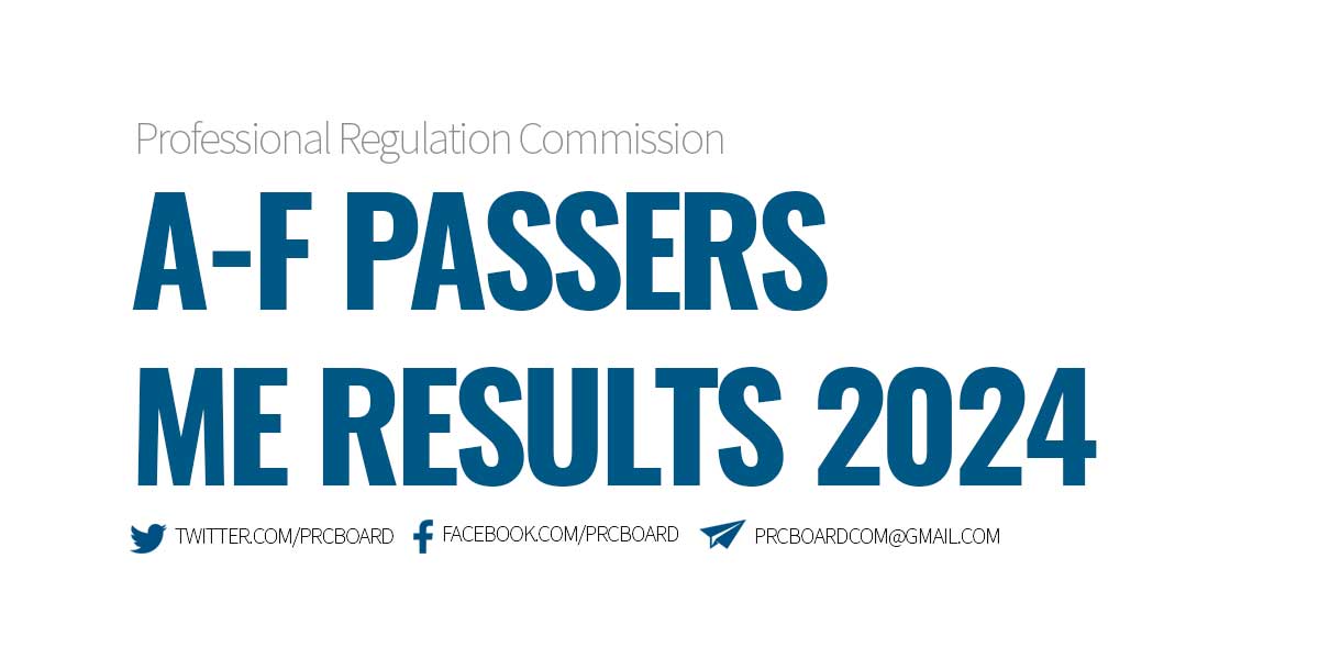 A-F Passers February 2024 Mechanical Engineer Board Exam Results