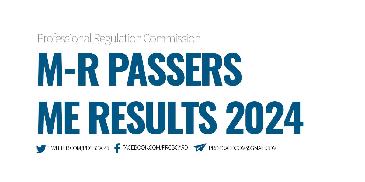 M-R Passers February 2024 Mechanical Engineer Board Exam Results