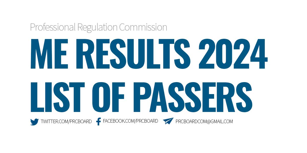 ME RESULTS February 2024 Mechanical Engineer Licensure Exam, CPM List
