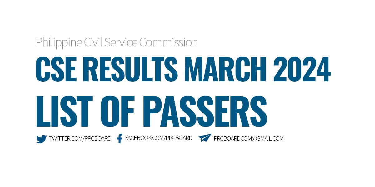 CSE Results March 2024 List of Passers