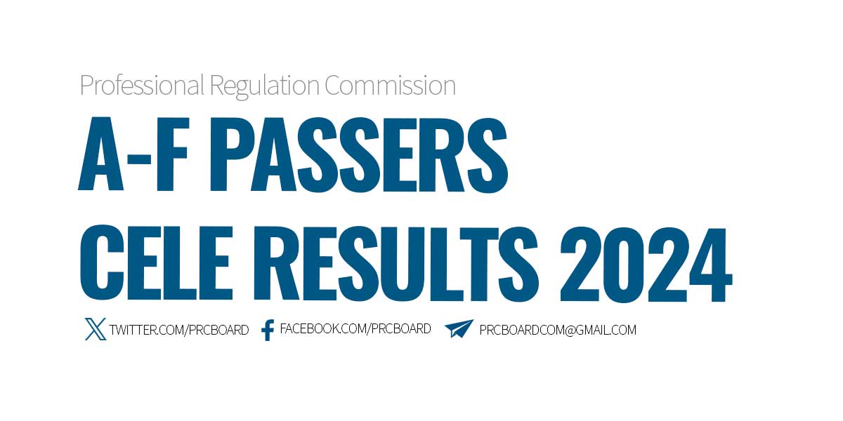 A-F Passers CELE Results April 2024