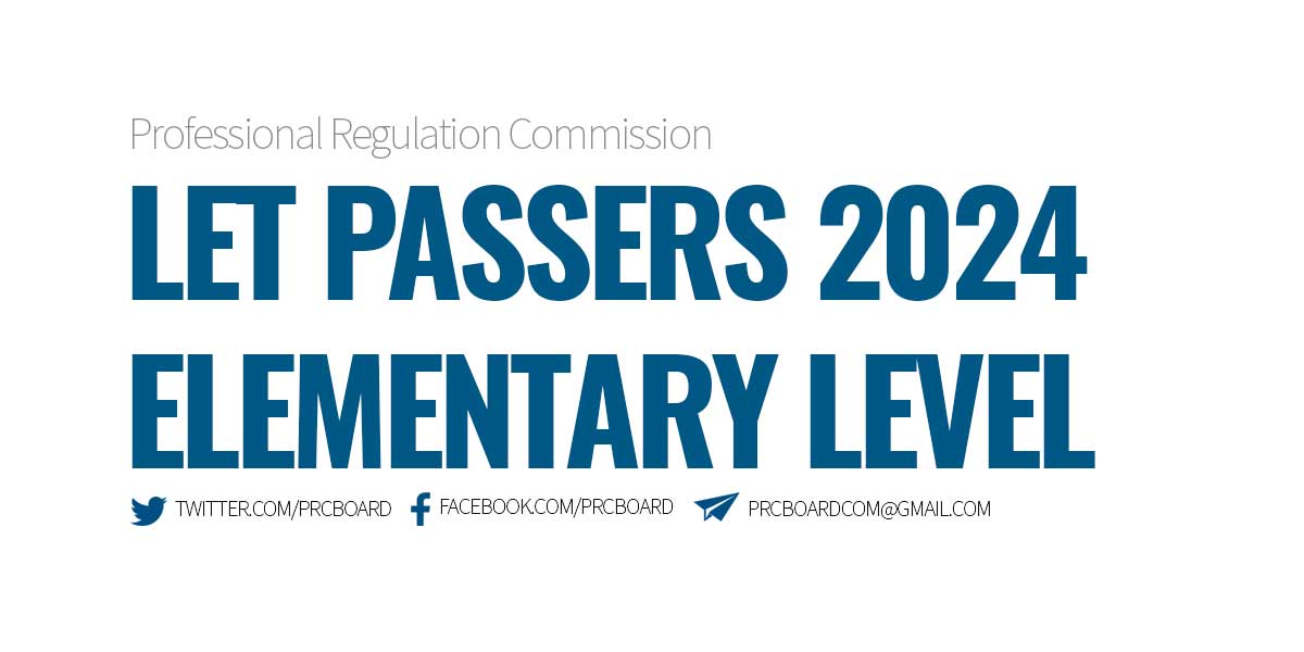 LET Passers March 2024 Elementary Level