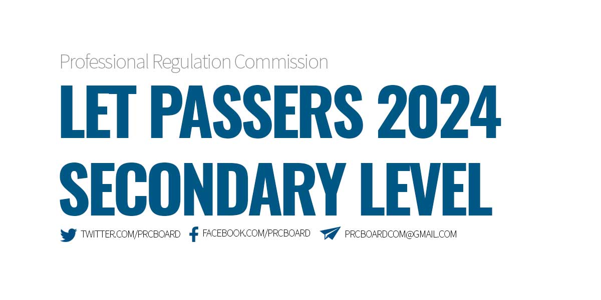 LET Passers March 2024 Secondary Level