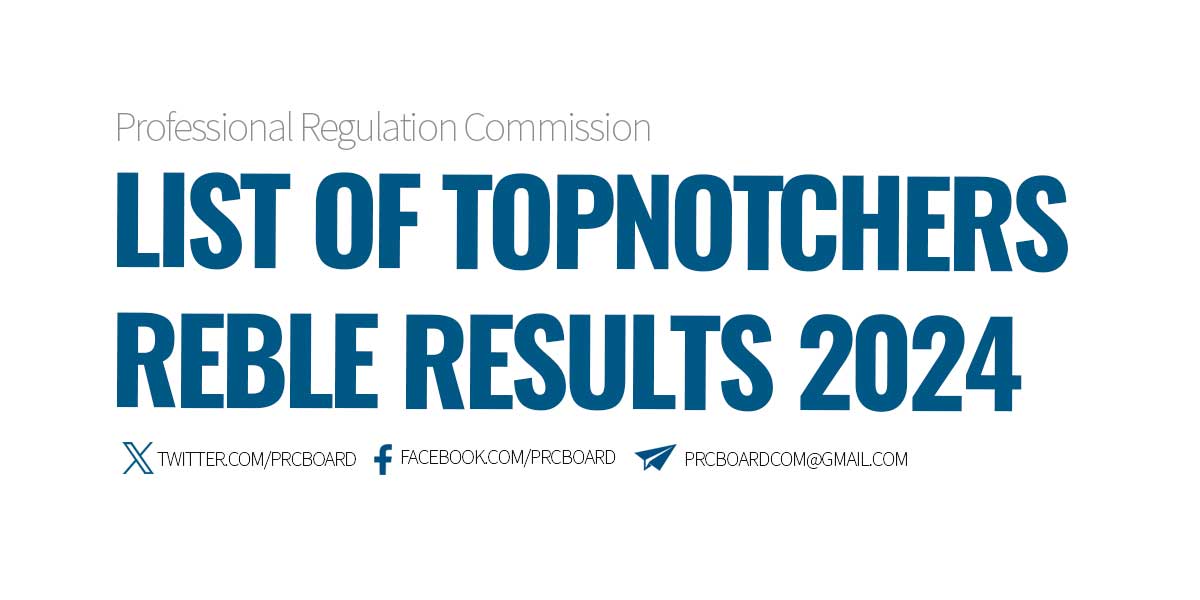 List of Topnotchers REBLE Results April 2024
