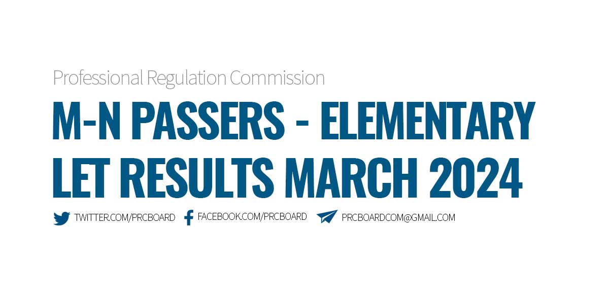 M-N Passers Elementary LET Results March 2024