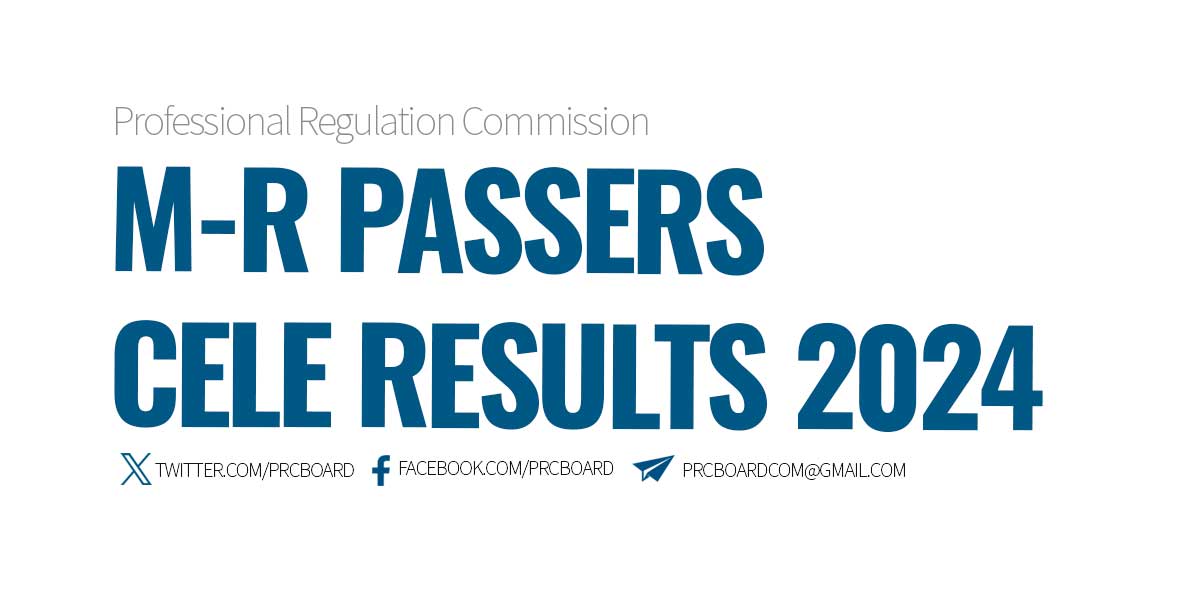 M-R Passers CELE Results April 2024