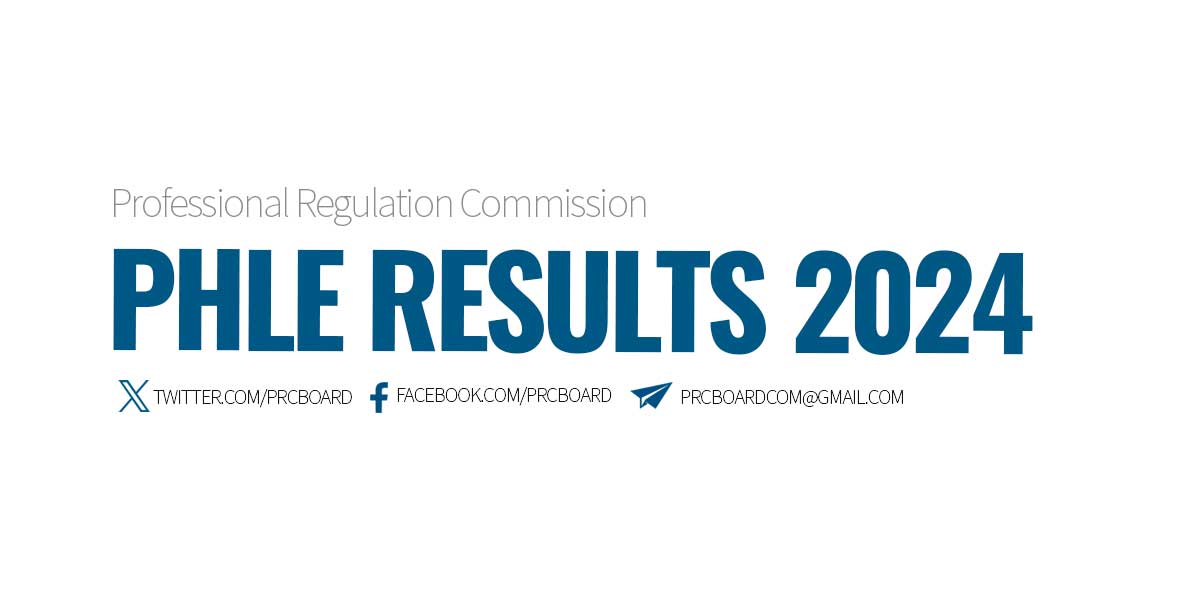 PHLE RESULTS April 2024 Pharmacist Board Exam Passers