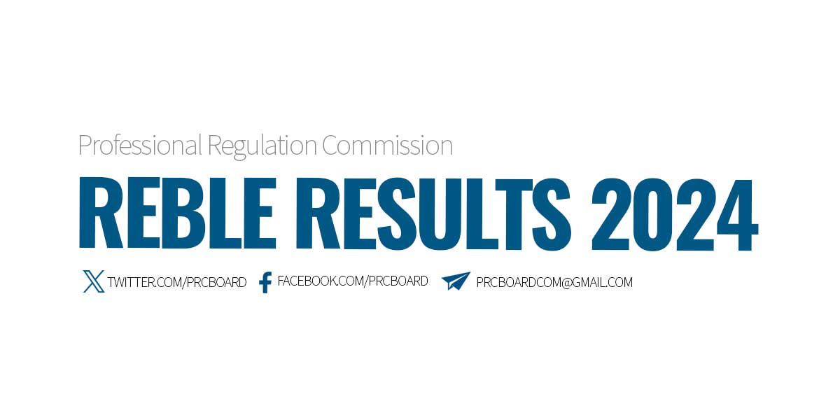 REBLE Results Passers April 2024