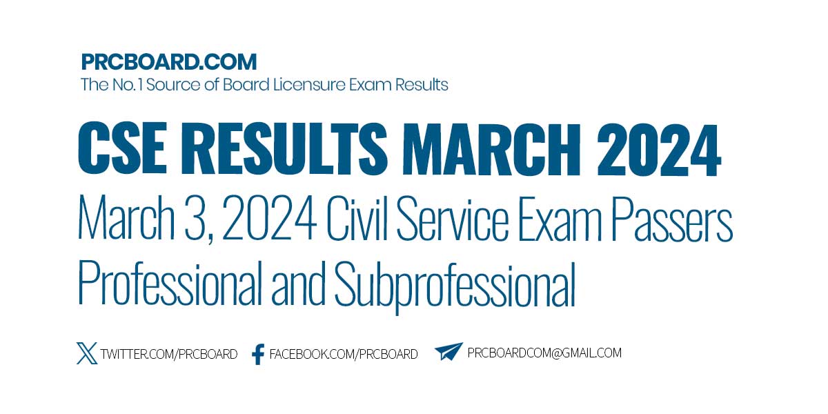 CSE RESULTS March 2024 Civil Service Exam Passers (All Regions)