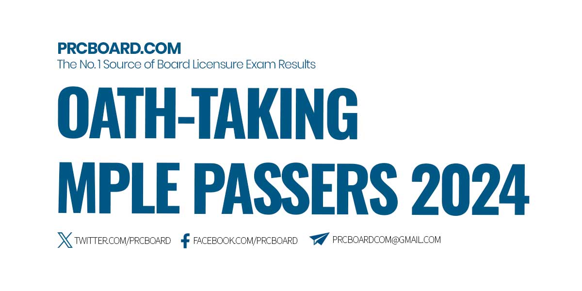 OathTaking Schedule July 2024 Master Plumber Board Exam Passers