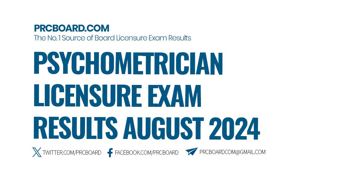 BLEPP RESULTS: August 2024 Psychometrician Licensure Exam, List of Passers