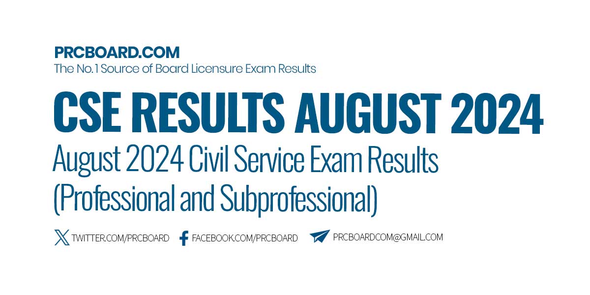 CSE RESULTS August 2024 Civil Service Exam List of Passers (All Regions)