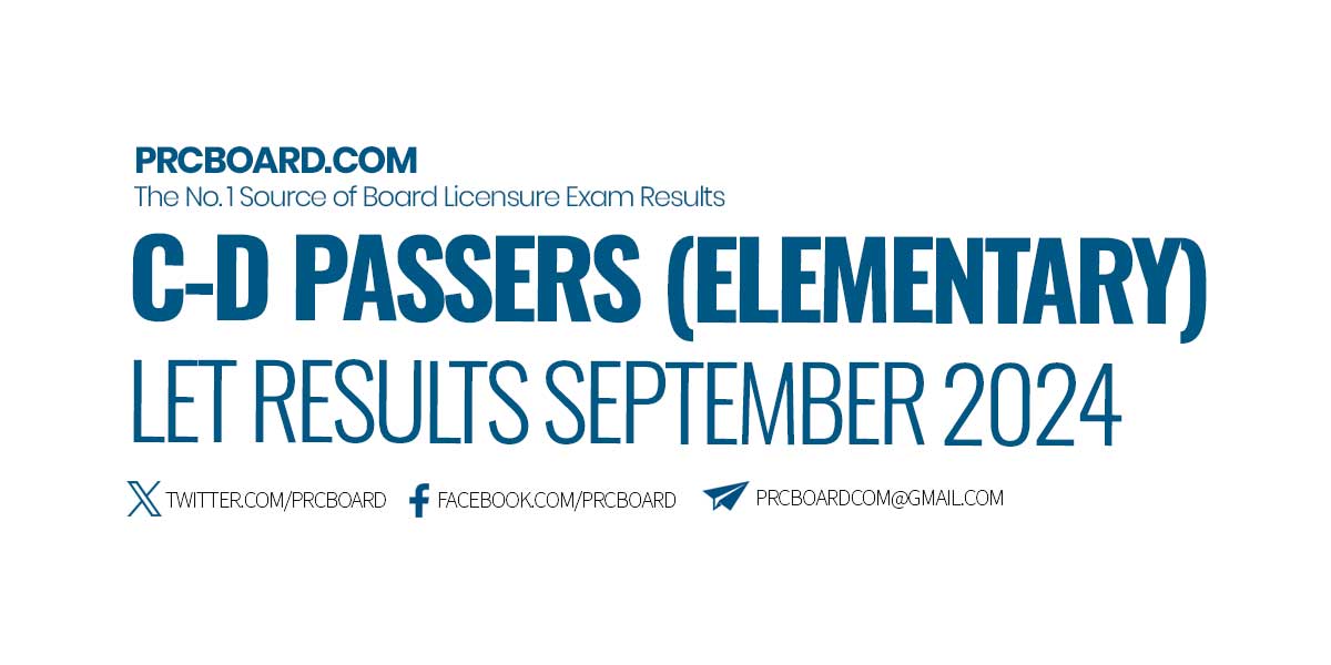 CD PASSERS September 2024 LET Results (Elementary)