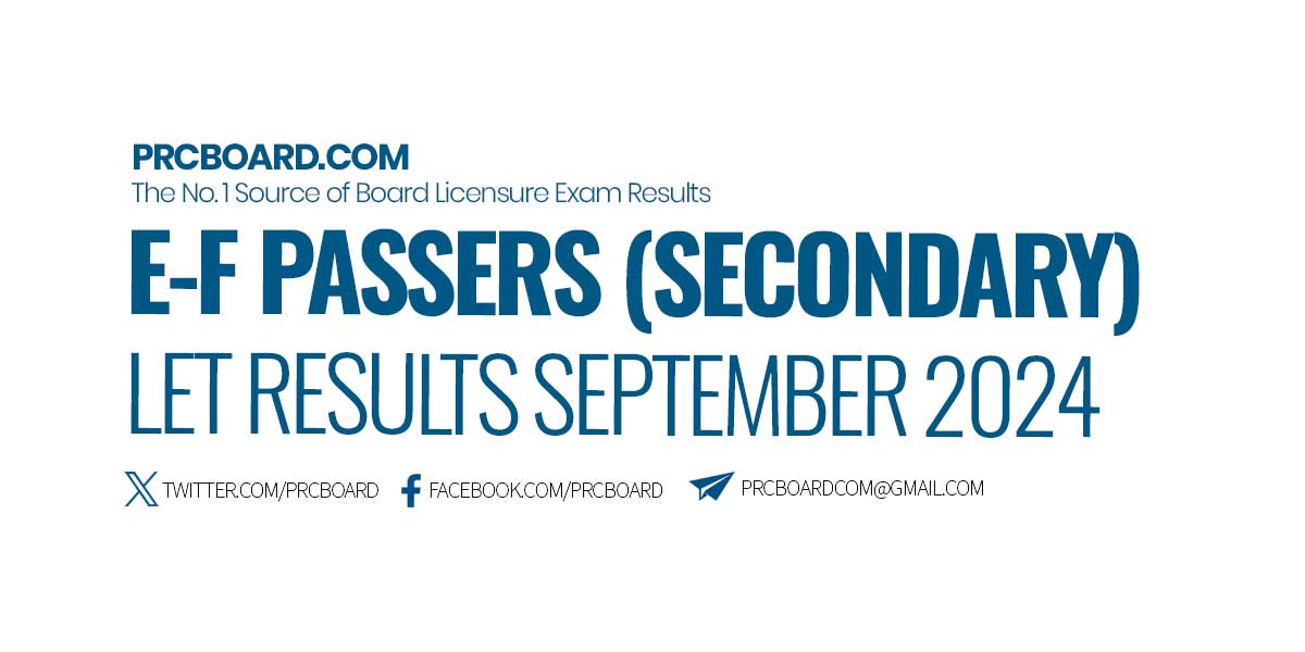 EF PASSERS LET Results September 2024 (Secondary)