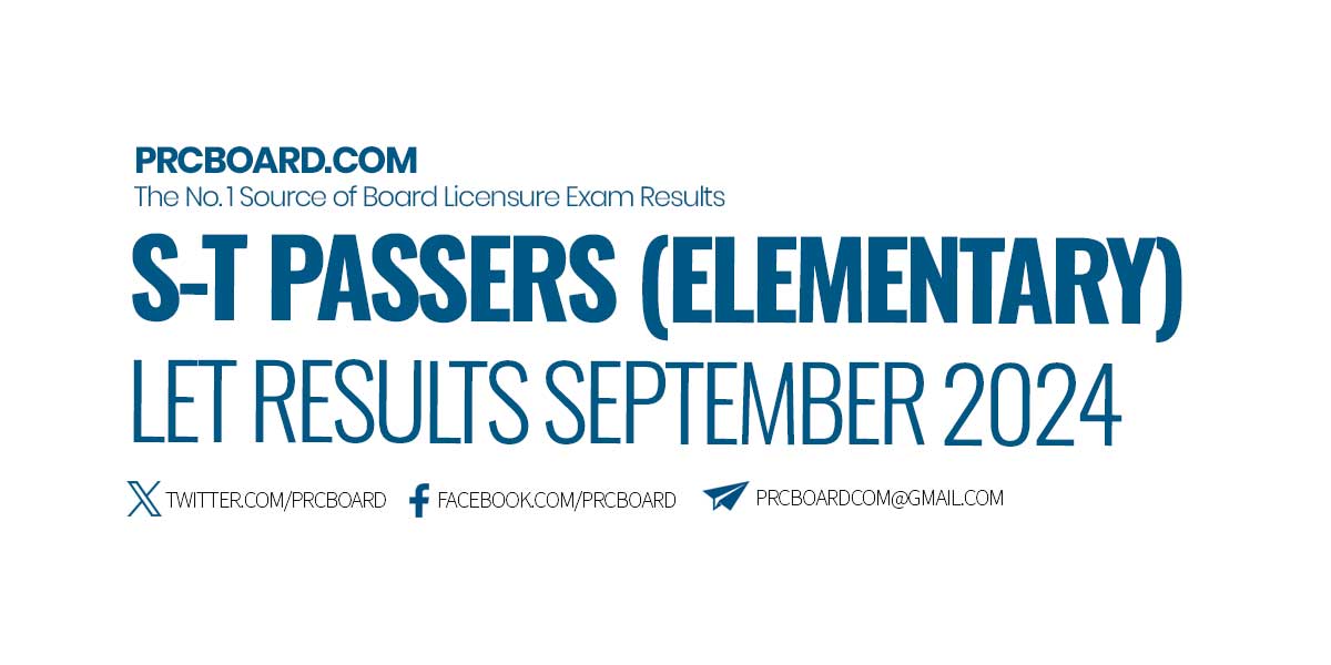 ST PASSERS September 2024 LET Results (Elementary)