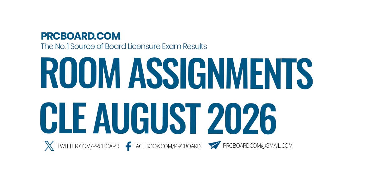 ROOM ASSIGNMENTS: August 2026 Criminology Licensure Exam (CLE)
